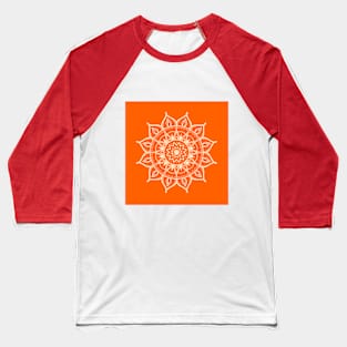 Mandala Orange Baseball T-Shirt